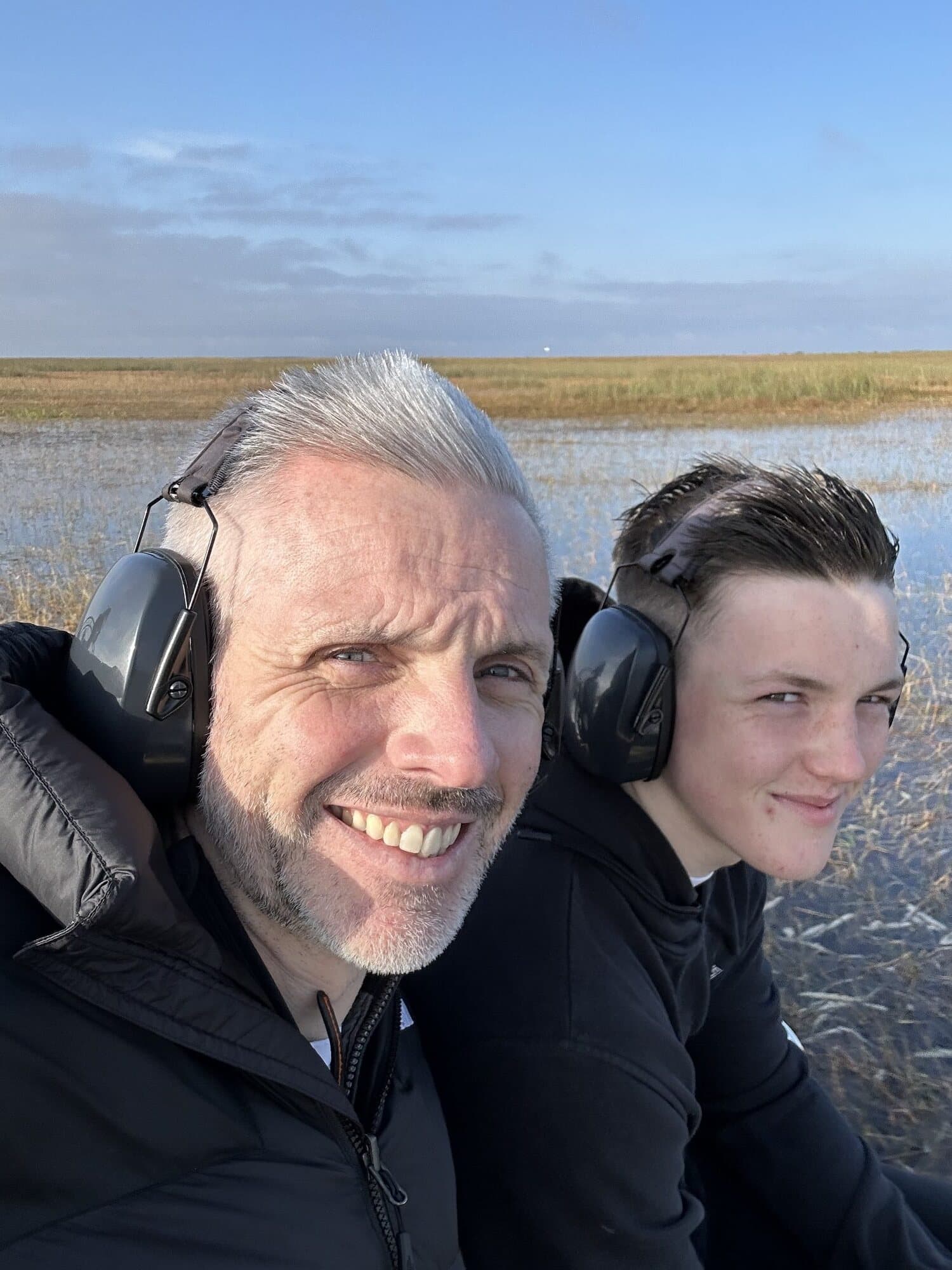 Pitchside in the marshland with my son